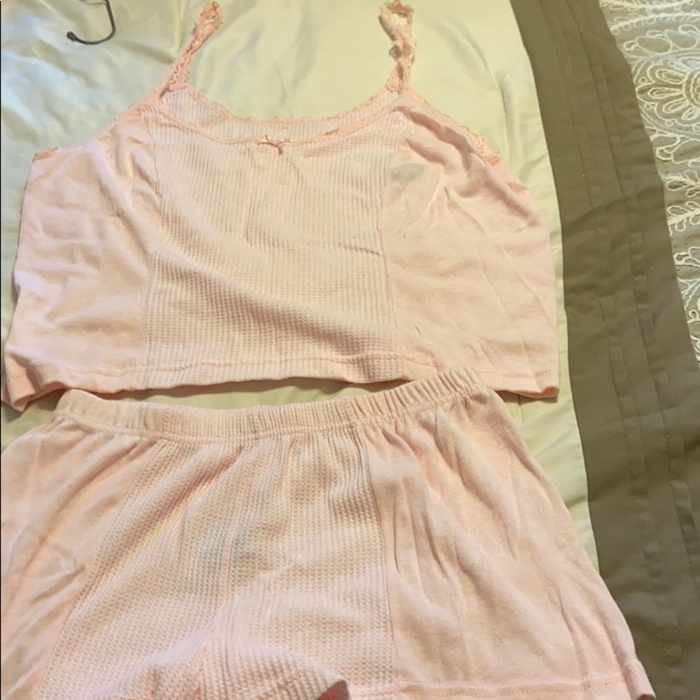 Pink pj short set